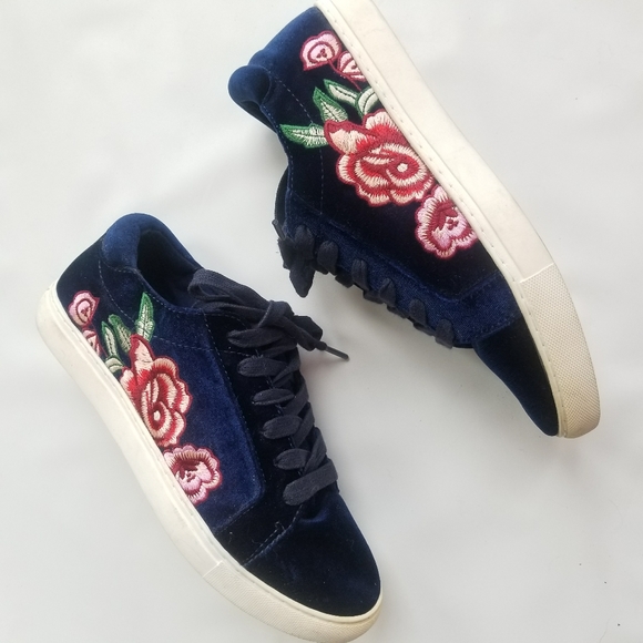 new Kenneth Cole Reaction Joey Blue Velvet Rose Shoes 9 - Picture 5 of 12